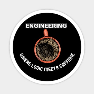 When Logic Meets Caffeine Funny Engineers Magnet